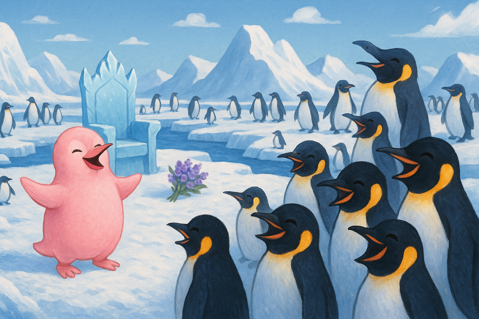 Muinasjutt heleroosast pingviinist